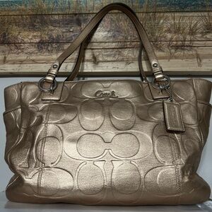 🛑SOLD🛑COACH Shimmering Gold Signature Tote